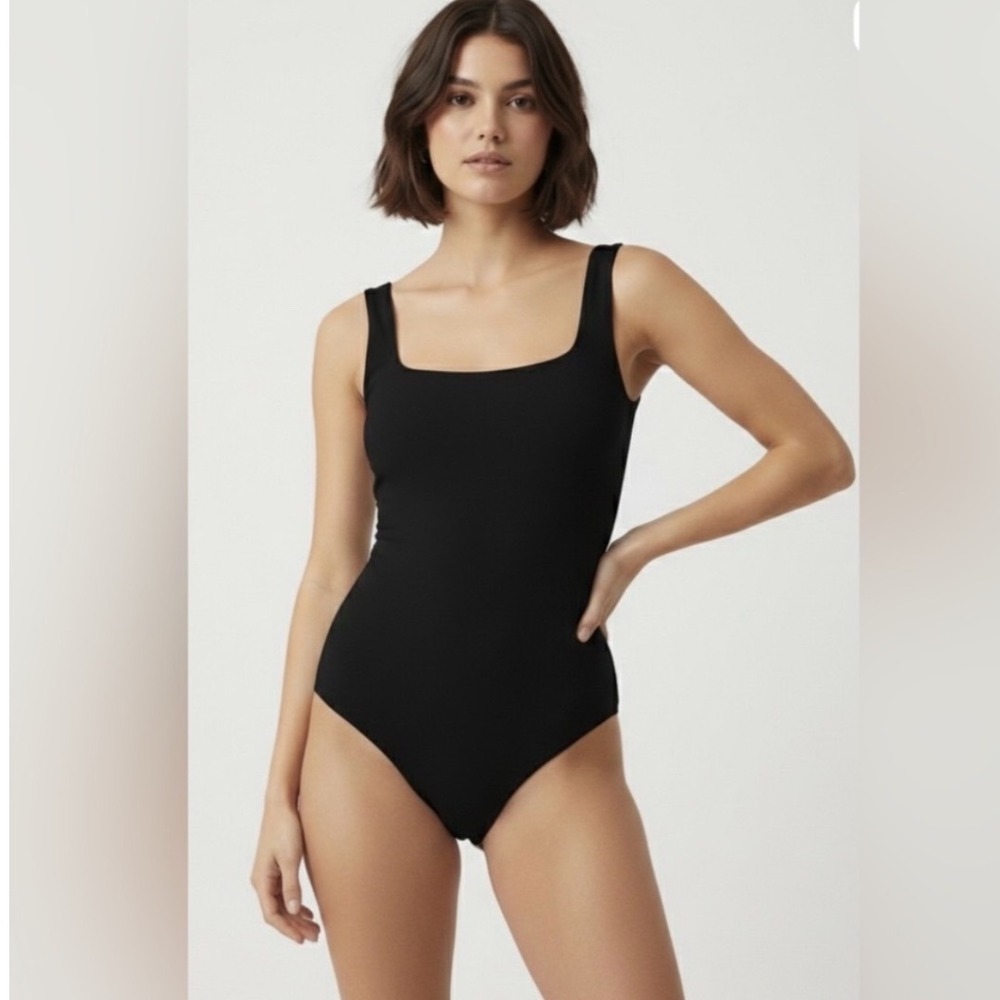 Abercrombie Soft A&F Square Neck Bodysuit Black XXL